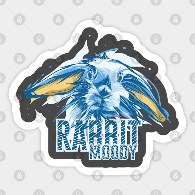 Rabbit Moody Vector Style Sticker by obiyshinichiart